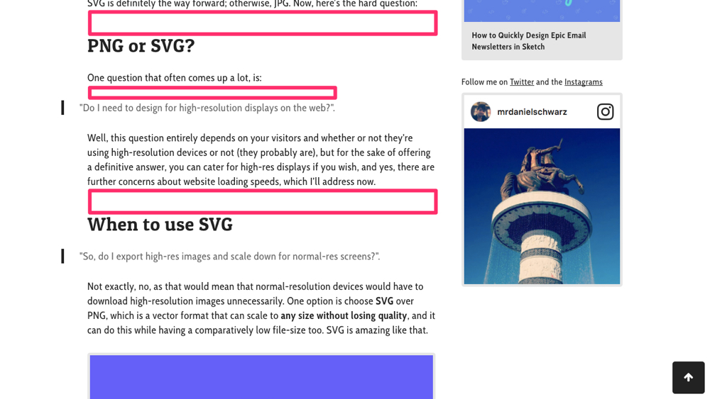 Whitespace in content blocks